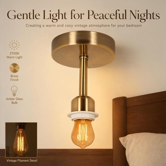 Vintage hanglamp messing E27 - hanglamp — afbeelding 4