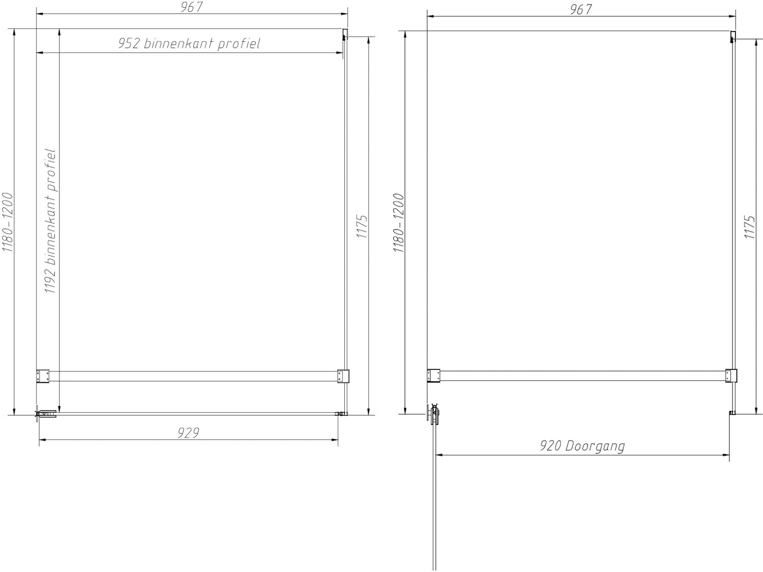 Sanitado Dalis Douchecabine Helder Glas Gunmetal Profielen 120x100 cm
