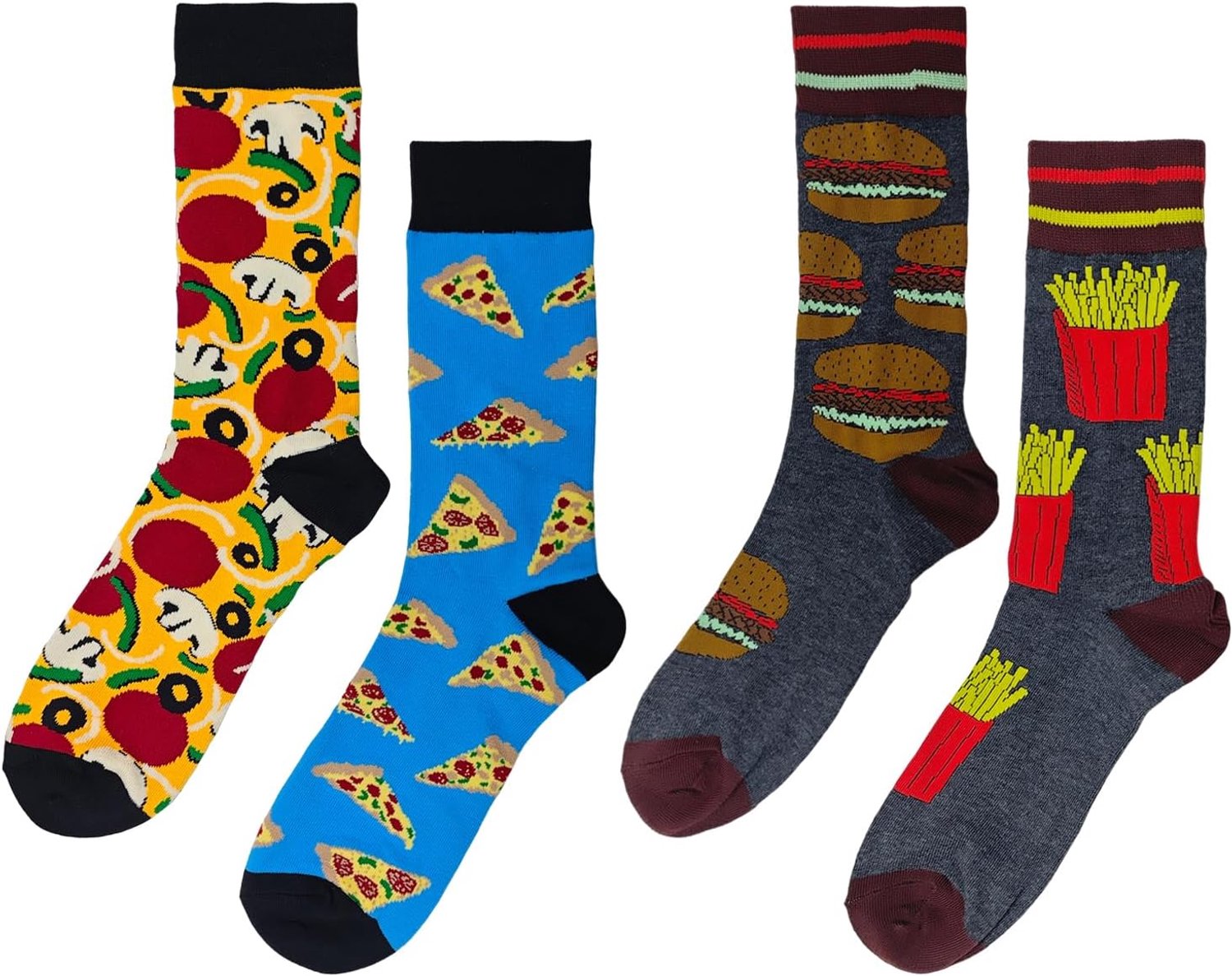 2 Paar Sokken Met Snackmotieven, Koekje Snoep Patroon, Grappige Ademende Katoenen Sokken, Comfortabel Voor Dagelijks Gebruik, Unisex Grootte.
