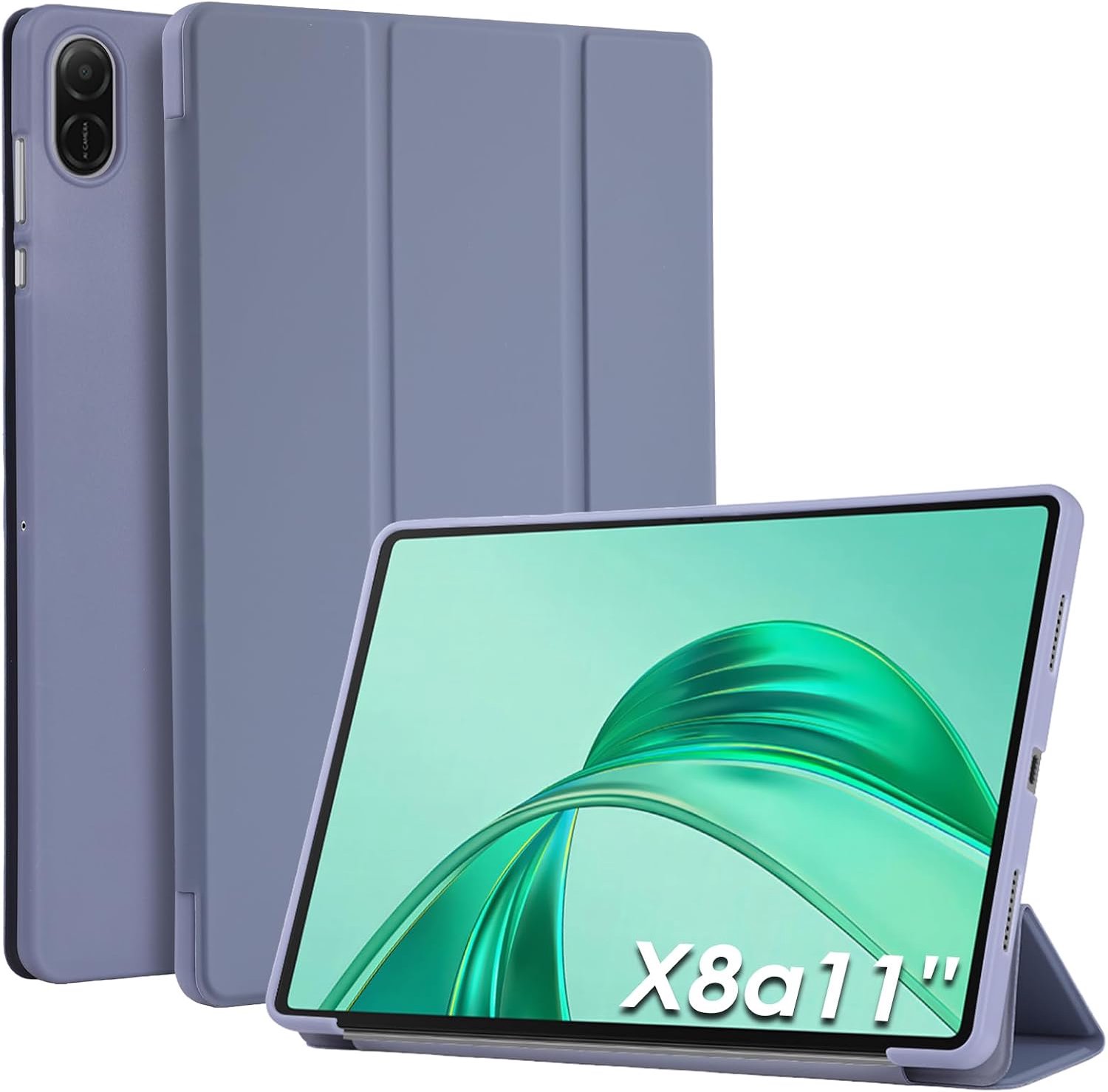 Hoesje compatibel met Honor Pad X8a 11 inch (11 inch), ultraslank slim lederen hoesje met standaardfunctie compatibel met Honor Pad X8a 11" tablet, lichtpaars