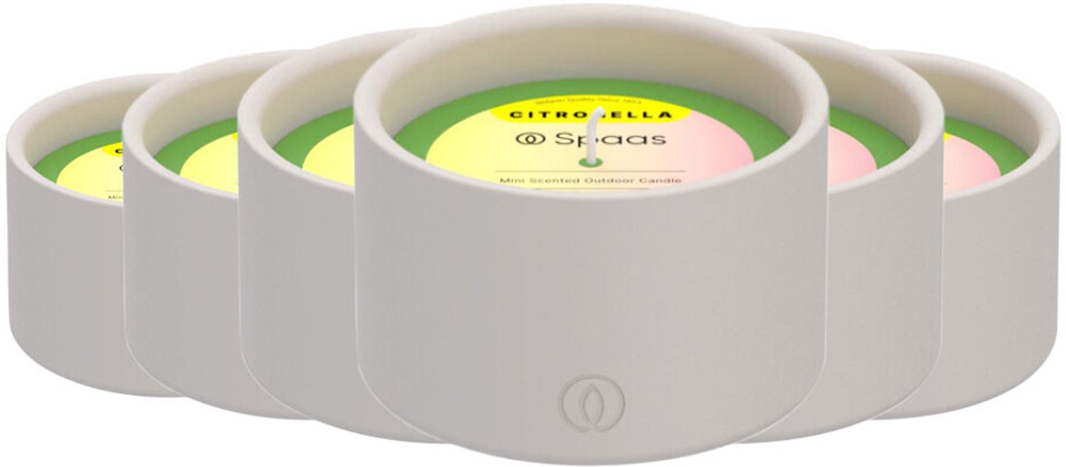 SPAAS Mini Citronella Buitenkaars Brandduur ± 15 u Levendig Groen - 6 x 1 stuk - Voordeelverpakking grijs