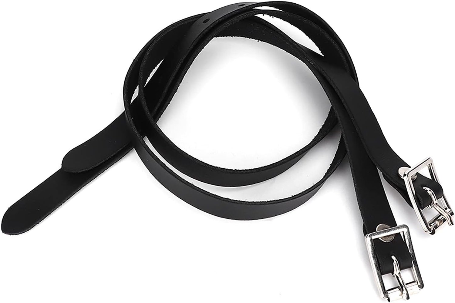 Horse Scaffolding Belt Extended 50 cm Leather Strap with PU Surface and Stainless Steel Buckle for Spurs Horse Accessories for Adults Black