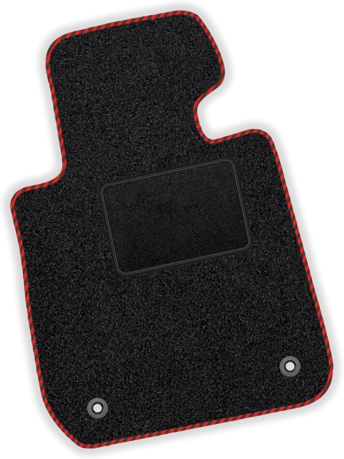 moto-MOLTICO Autovoetmat voor bestuurder - velours automatten geschikt voor Smart Roadster 2003-2005 - 1-delige set - zwarte automatten met rode siernaden