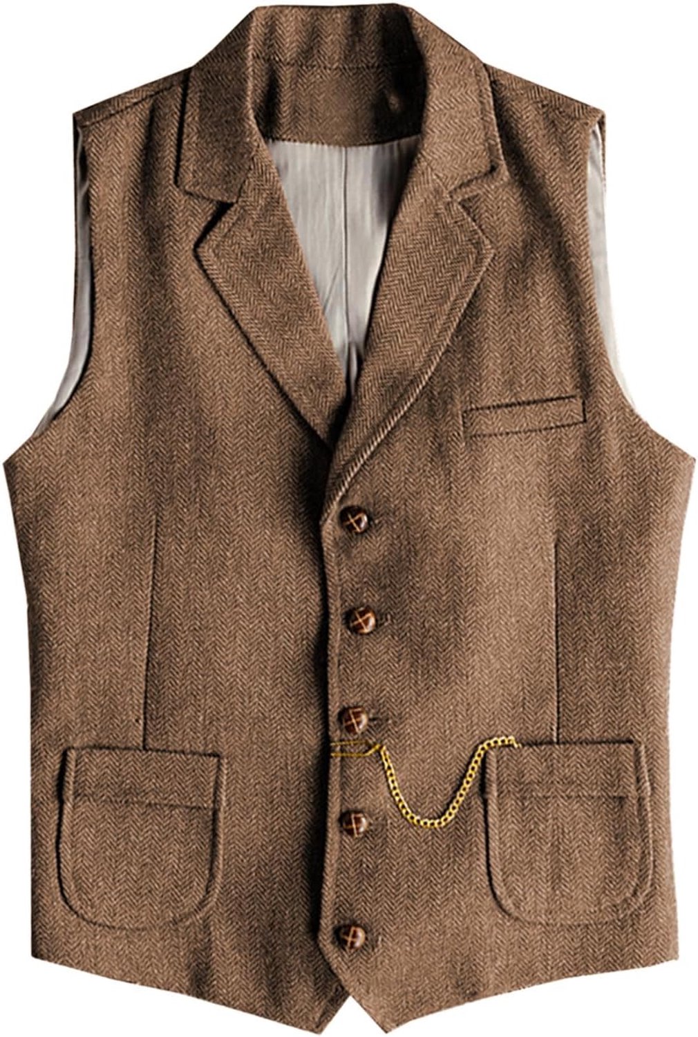 Tuikayoo Herringbone Tweed herenpak, vest, wol, slim fit, vest, wol