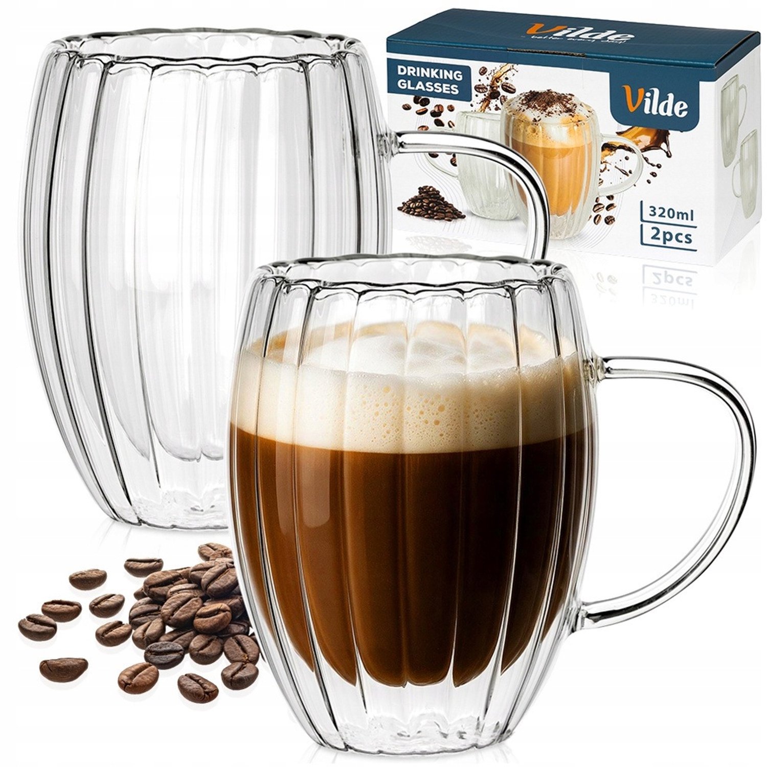 2x Thermische Glazen met Dubbele Wand - 320 ml