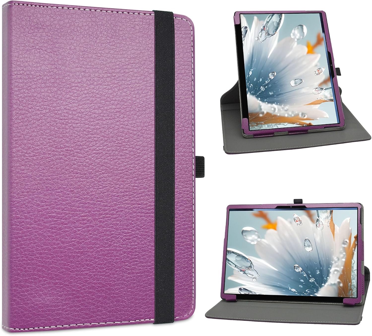 Roterende hoes voor CHUWI Hi10 Max hoes, 360 graden roterend met premium PU lederen sleeve cover voor CHUWI Hi10 Max 12,95 inch tablet, Paars