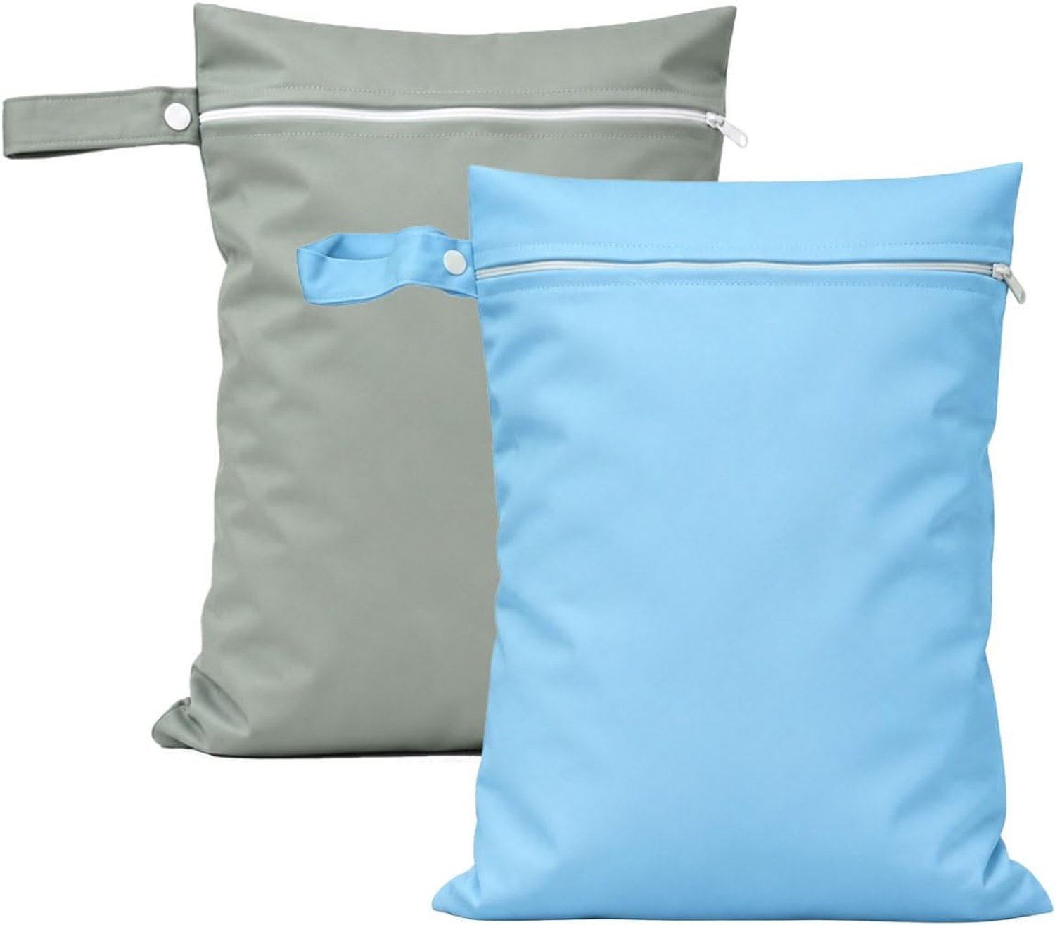 Set van 2 natte zakken, wetbag zwemspullen, tas voor natte badspullen, dry bag, kleuterschool, waszak, blauw, grijs