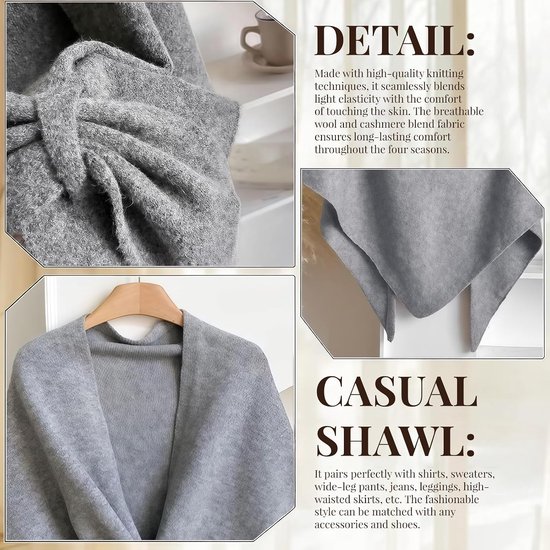 Pashmina-Schal, dames omslagdoeken, gebreide sjaals en omslagdoeken, vest, cape, wol, kasjmier, schoudertop, trui, sjaals, sjaal 2025 — afbeelding 5