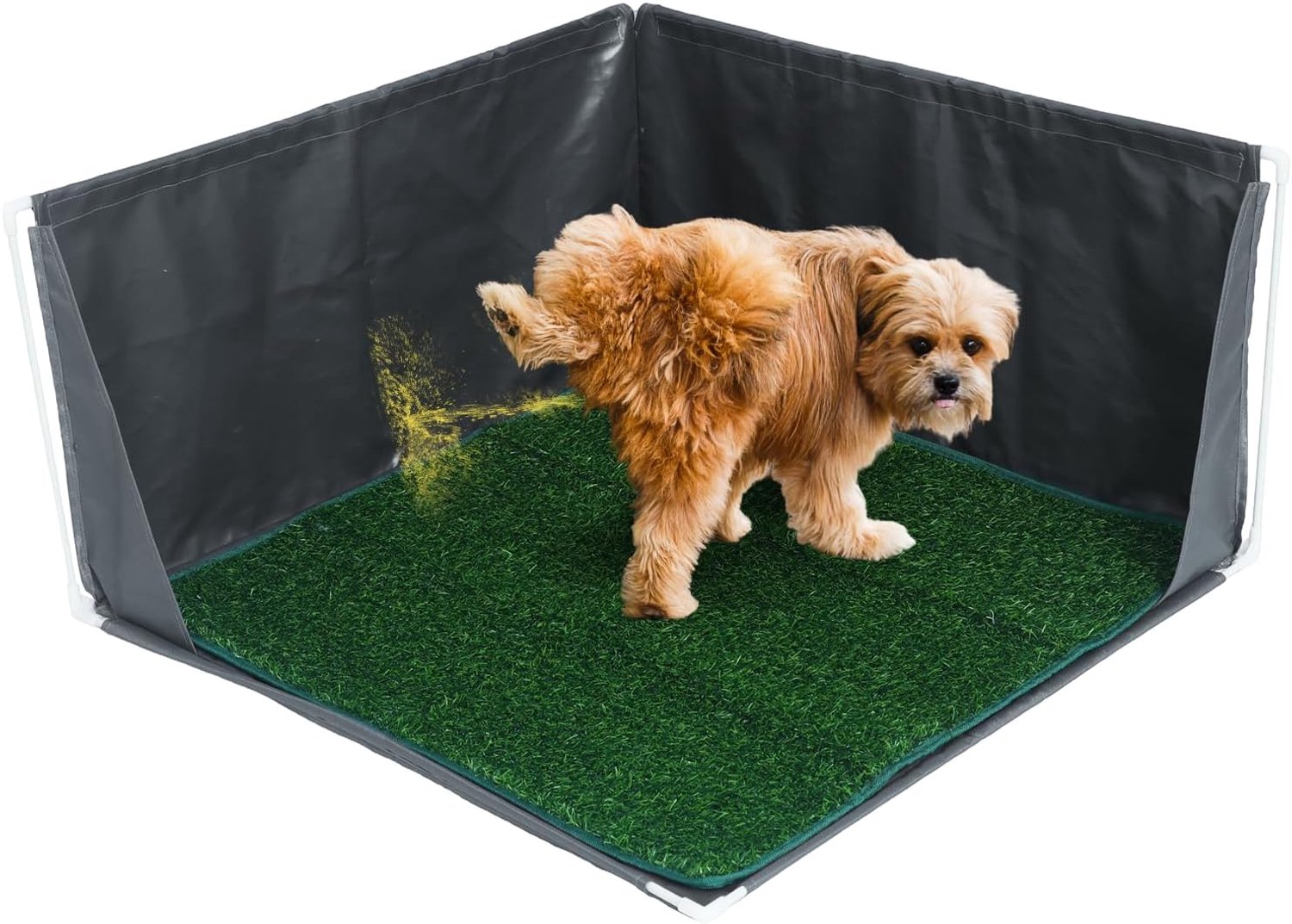 Hondenplasmat houder met hoge muren, draagbare hondenbak voor binnen potje, spatwaterdicht, geen morsen plasschild pad houder lade voor puppy's kleine en middelgrote honden (grijs, plaspadhouder met