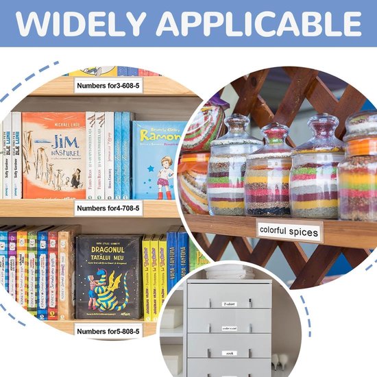 10 stuks zelfklevende etikettenhouders van transparant kunststof voor bibliotheek, brievenbus, bedrijfsbibliotheek, bibliotheek, etikettenhouder, brievenbusetiket — afbeelding 3