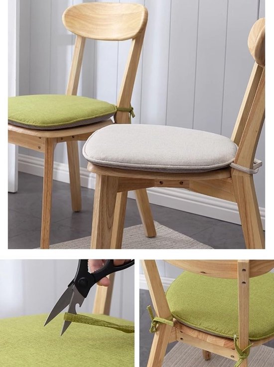 4 stuks antislip hoefijzer eetkamerstoelkussens, ademende zitkussens 43 x 41 cm, stijlvol wit ontwerp, perfect voor thuis, keuken en eetkamer, decoratie. — afbeelding 4