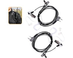 2 stuks draadloze headset, 2 pins, compatibel met Baofeng UV-5R Plus BF-88S BF-88E walkietalkie JUCJET RT24 RT668 RT27 RT24V RT617 RT86, hoofdtelefoon, radio, hoorslang, politie