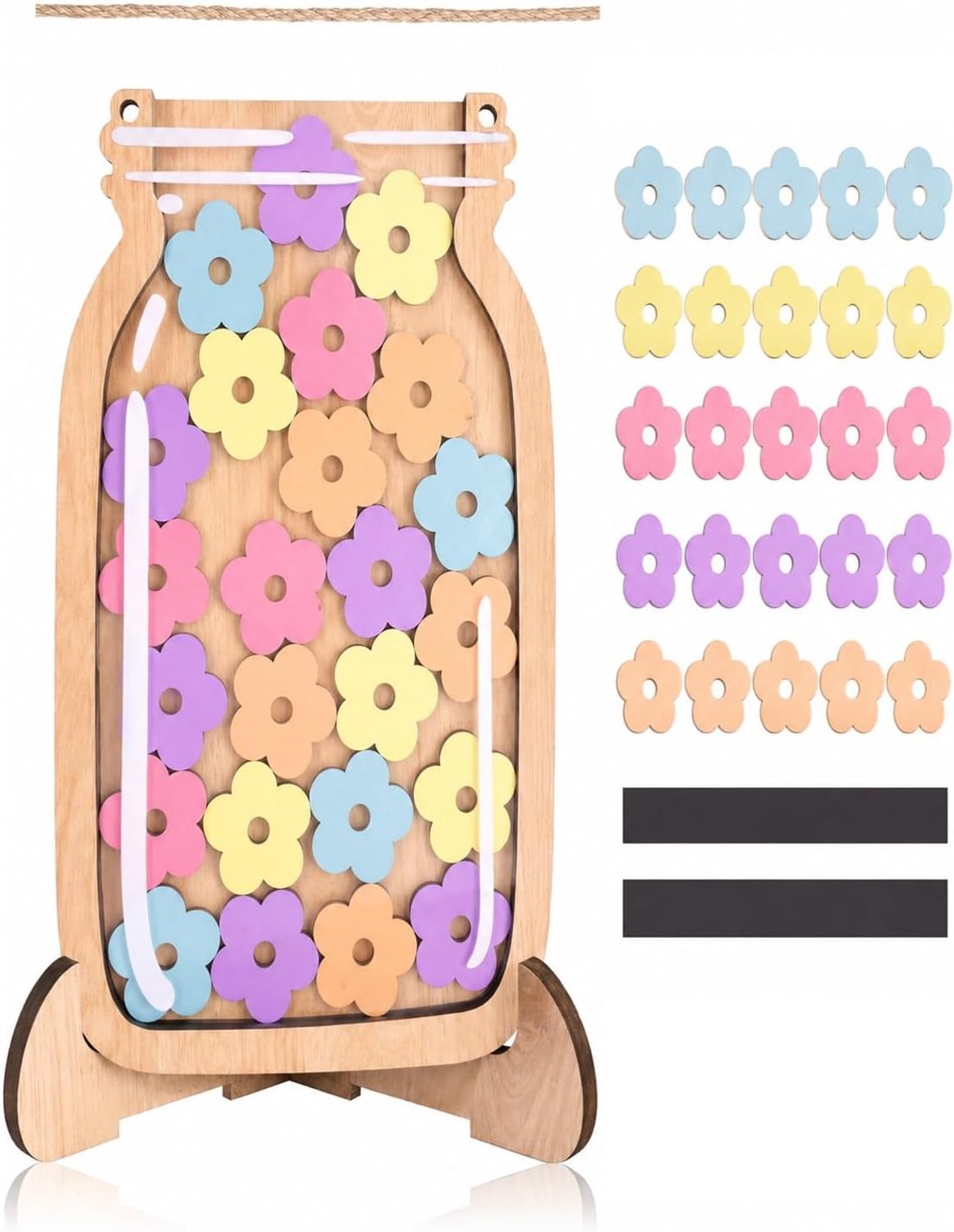 Beloningsglas, bord voor kinderen, magnetisch beloningssysteem met houten standaard, magnetisch voor basisschool, leraren, behoeften (13 x 20 cm)