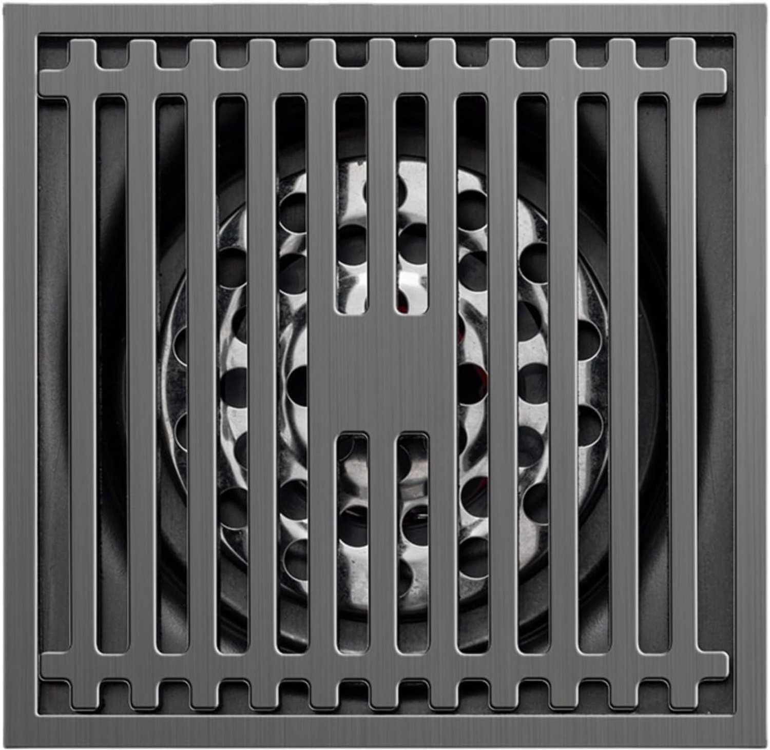 Vloerafvoer Verdikte RVS Machine Vierkante Afvoer Afvoerklep Anti-Geur Anti-Verstopping Badkamer Douche Vloer Afvoer met Verwijderbare Cover Grootte10 x10CM-Grijs||Type-1