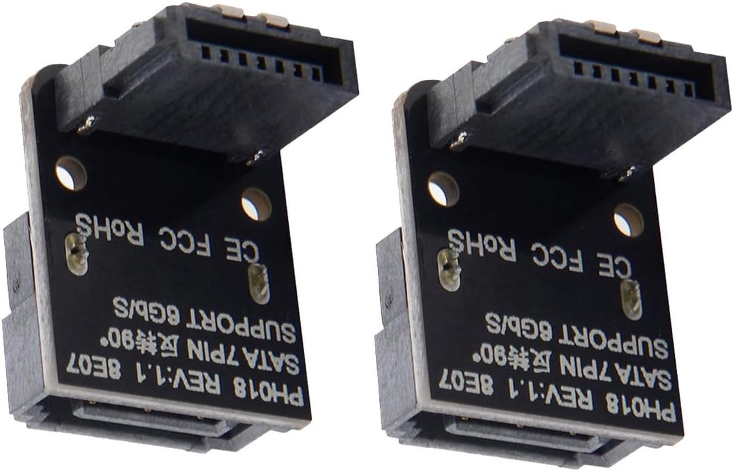 CY Adapter 2 stks/partij SATA 7Pin Mannelijke naar SATA 7pin Vrouwelijke 90 Graden Up Hoek voor Moederbord Desktops SSD HDD