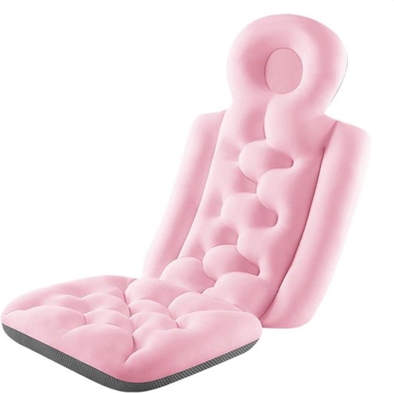 Badkussen - Hoofdsteunkussen - Ontspanning voor thuis - Huidvriendelijk polyester - 40 x 93 cm - Roze