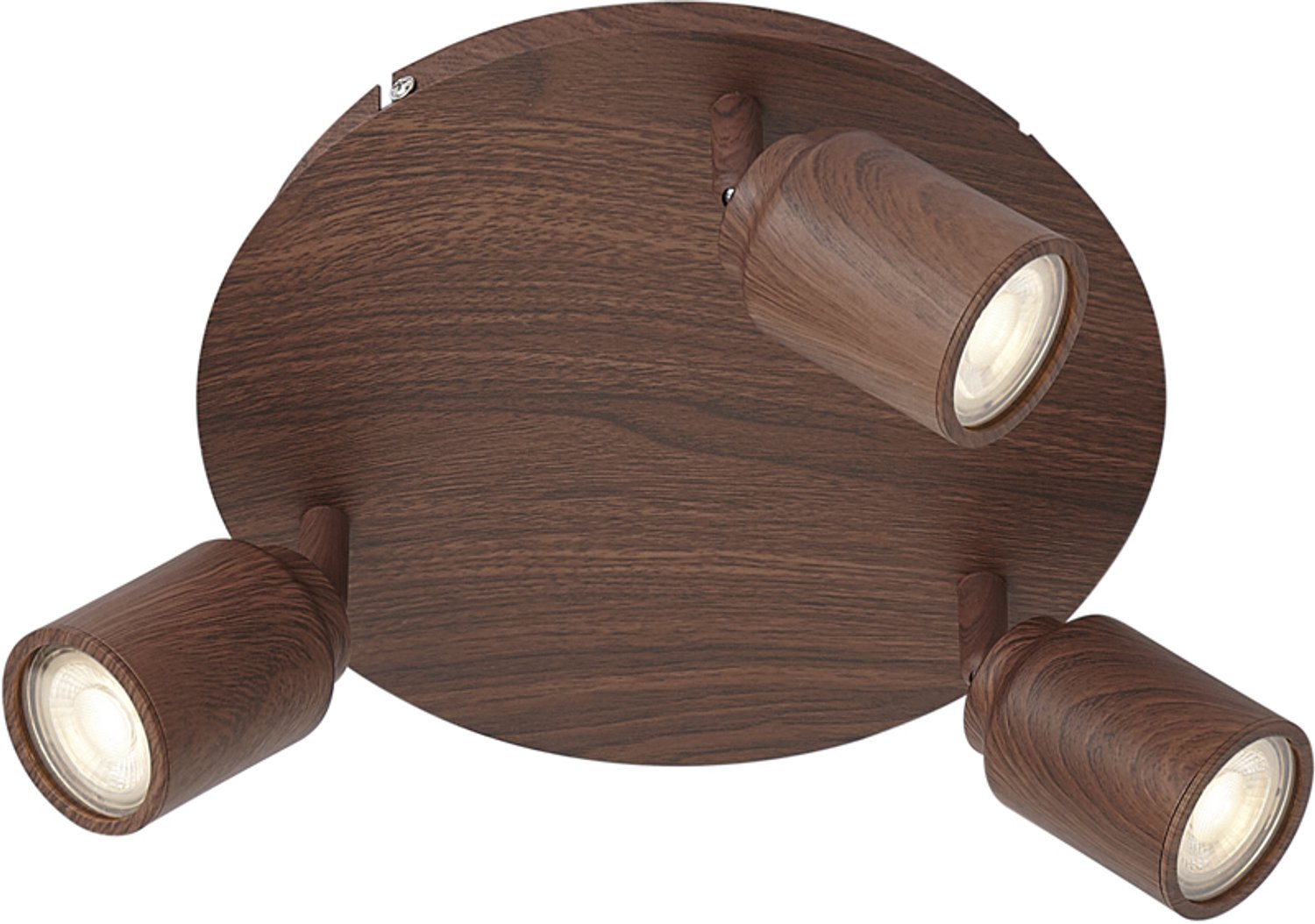 Qazqa japandi plafondlamp, plafonniere - Ducha - bruin, rond, 3-lichts, 25cm, ideale badkamerlamp lamp