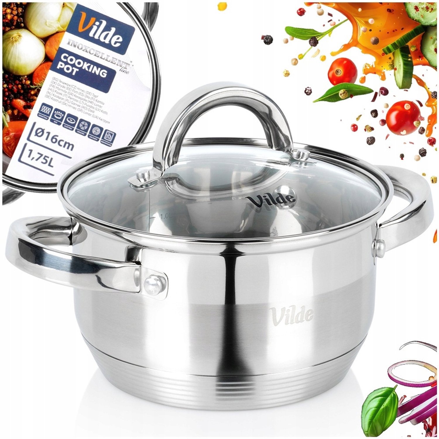 Vilde Roestvrij Staal Kookpan met Deksel - 16 cm, 1.7L
