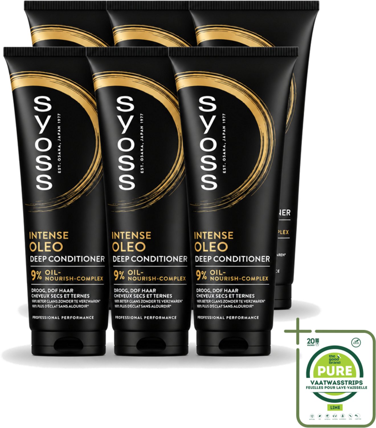 6 x Syoss - Intense Oleo - Deep Conditioner - Voedt & Verzacht - 250 ml - Grootverpakking - Vaatwasstrips - Haarvoeding - Haarverzorging - Haarzacht - Haarpluis - Haarverzwaart