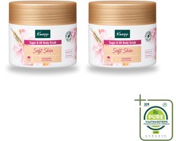 2 x Kneipp - Body scrub - Sugar & Oil - Soft Skin - Voor droge en gevoelige huid - 220 g - Grootverpakking - Vaatwasstrips - Huidverzorging - Suiker Scrubb - Amandelolie - Droge Huid - Gevoelige Huid