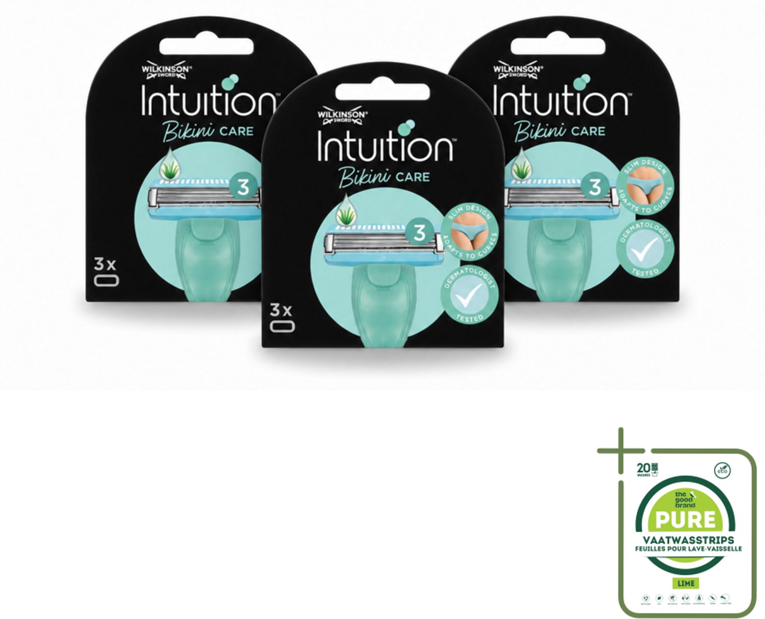 3 x Wilkinson Intuition - Navulmesjes - Bikini Care Duo - Praktisch - 3 mesjes - Grootverpakking - Intieme Zone Scheren - Gevoelige Huid Scheren - Bikini Lijn Scheren - Huidverzorging Scheren - Scherpe Mesjes