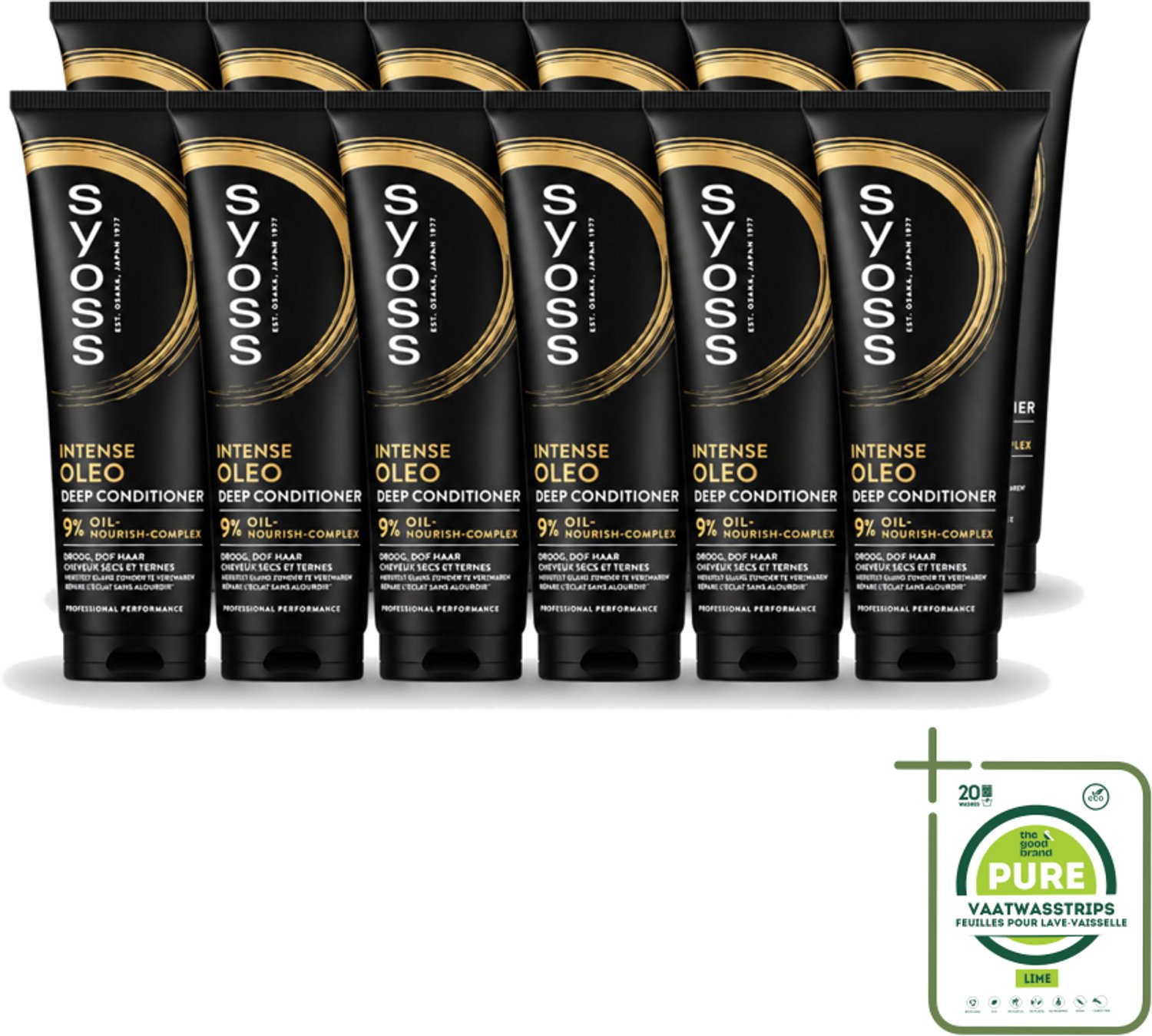 12 x Syoss - Intense Oleo - Deep Conditioner - Voedt & Verzacht - 250 ml - Grootverpakking - Vaatwasstrips - Haarvoeding - Haarverzorging - Haarzacht - Haarpluis - Haarverzwaart