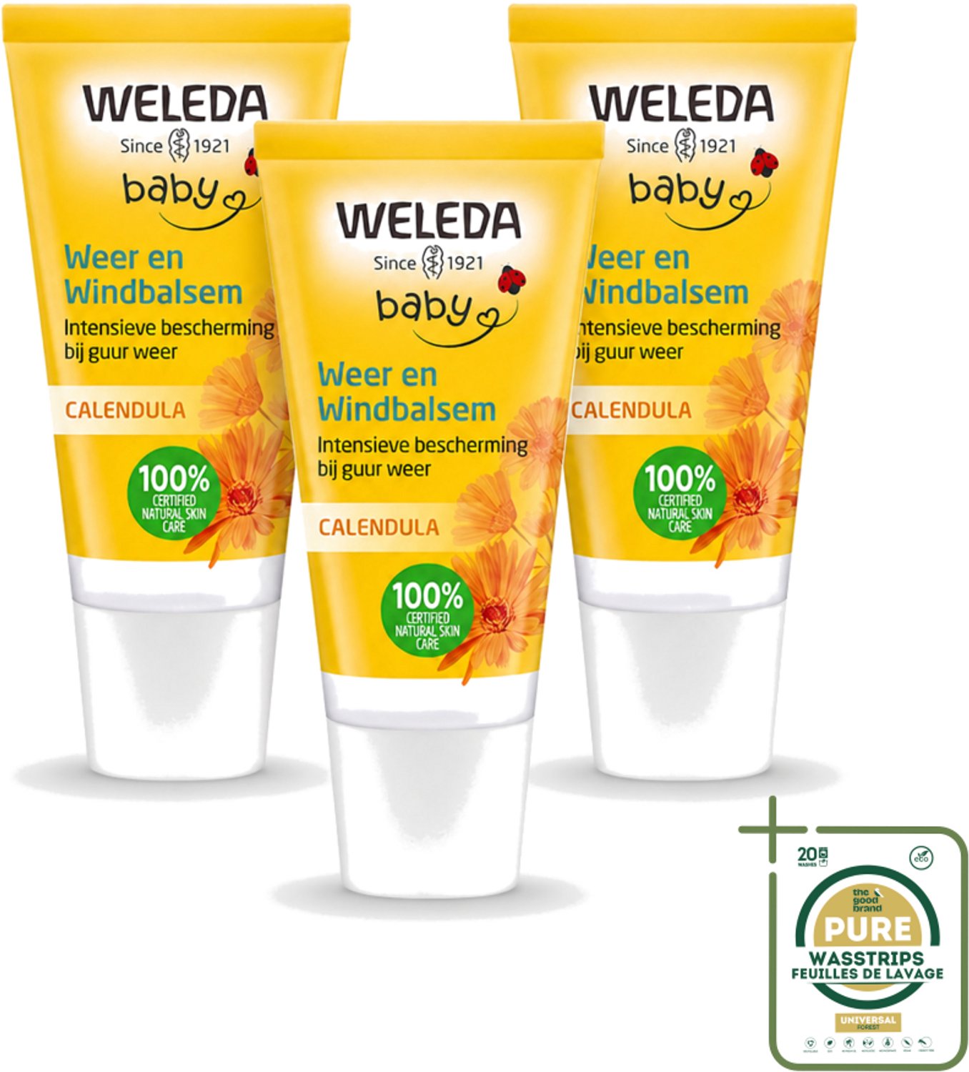3 x WELEDA - Weer & Windbalsem - Baby & Kind Calendula - 30 ml - Babyhuid Beschermen - Winterweer Beschermen - Wind Beschermen - Kou Beschermen - Gevoelige Huid Verzorgen