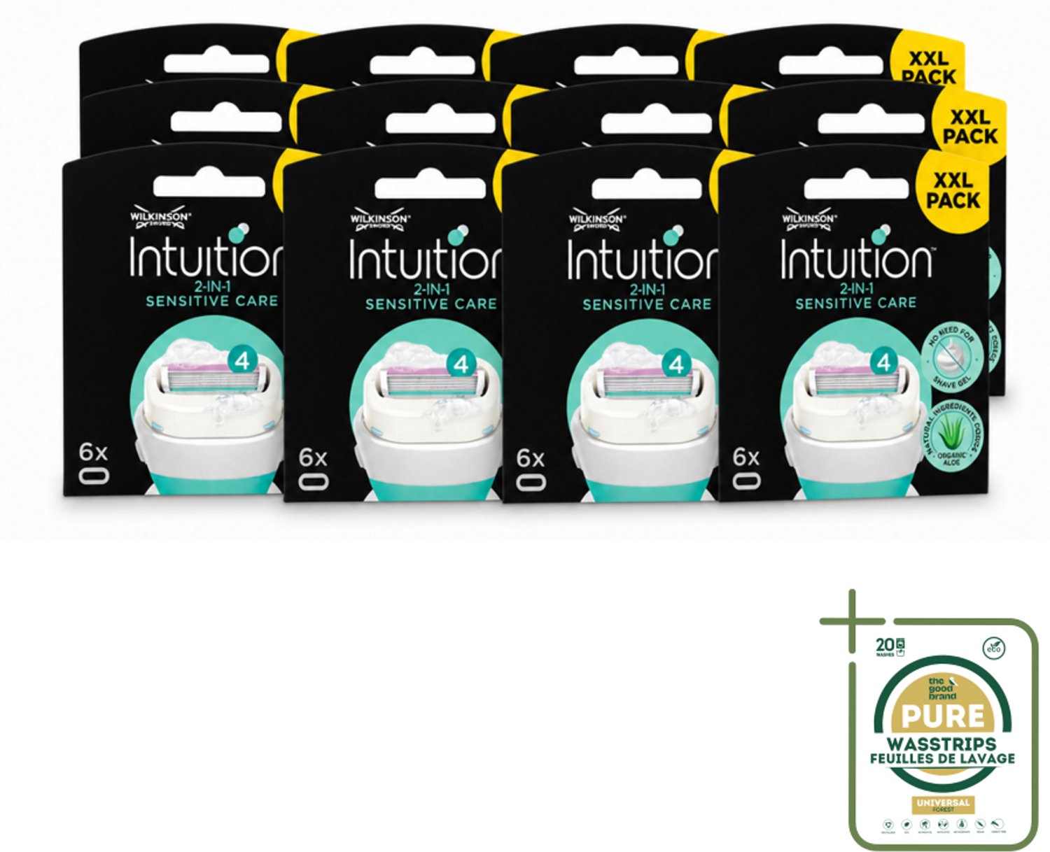 12 x Wilkinson Intuition - Navulmesjes - 2 in 1 Sensitive Care - Voor Gevoelige Huid - 6 mesjes - Gevoelige Huid - Scheren Voor Gevoelige Huid - Navulmesjes - 2 In 1 Scheersysteem - Schuimende Huidconditioner