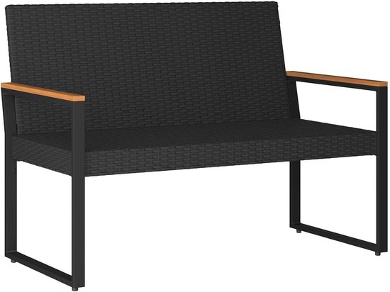 poly rattan weerbestendig gepoedercoat stalen frame met afneembare kussens — afbeelding 5