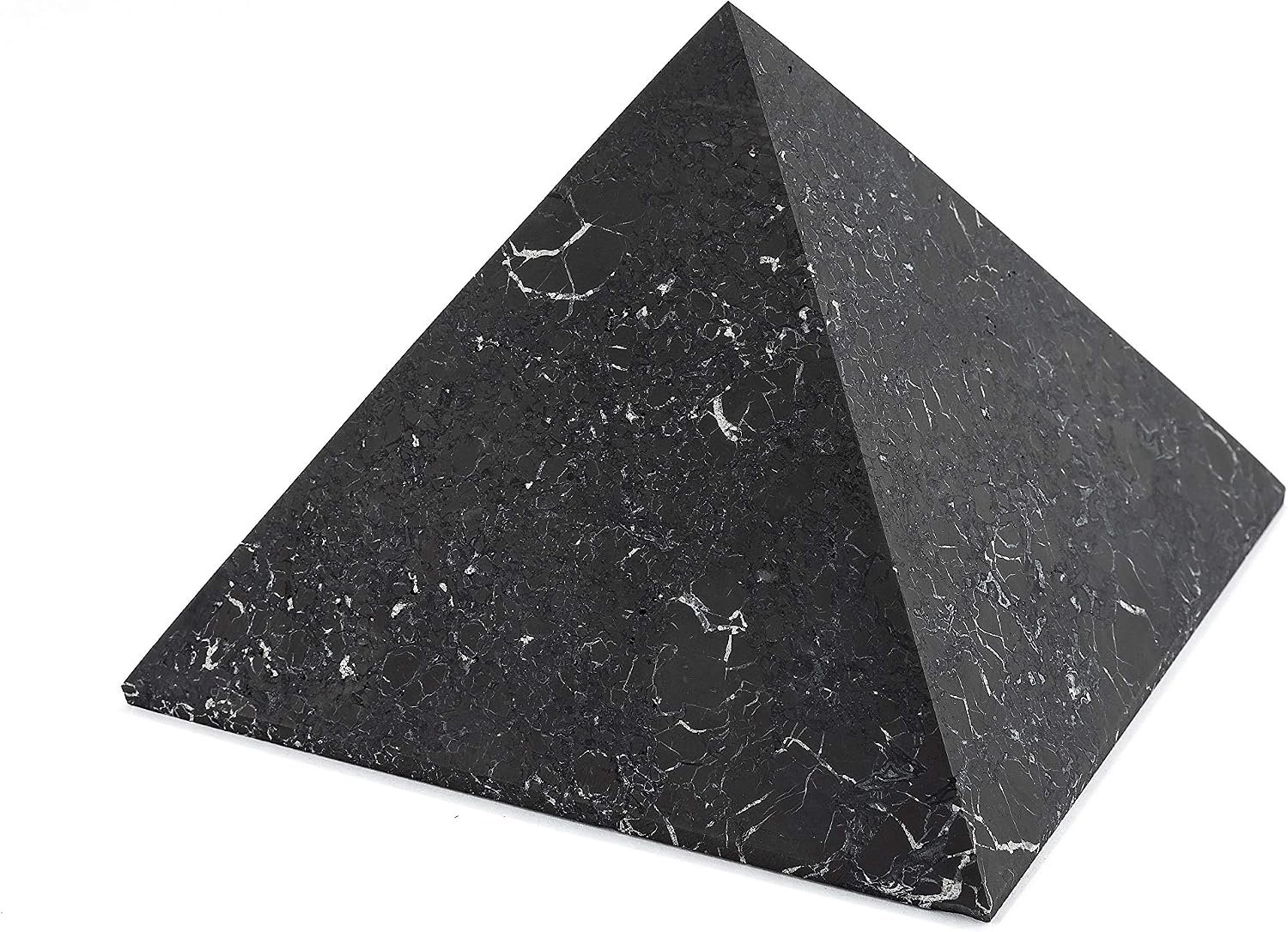 SN NATURSTEIN UG Edelsteen en helende steen shungit rechtstreeks uit Karelië: piramide 15 cm ongepolijst, EMF stralingsbescherming