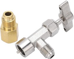 R134A Can Tap, Zelfsluitende Can Tap Valve 1/4in 1/2in Draad RVS Koelmiddeldispenser Blikopener met Slangadapter voor Auto