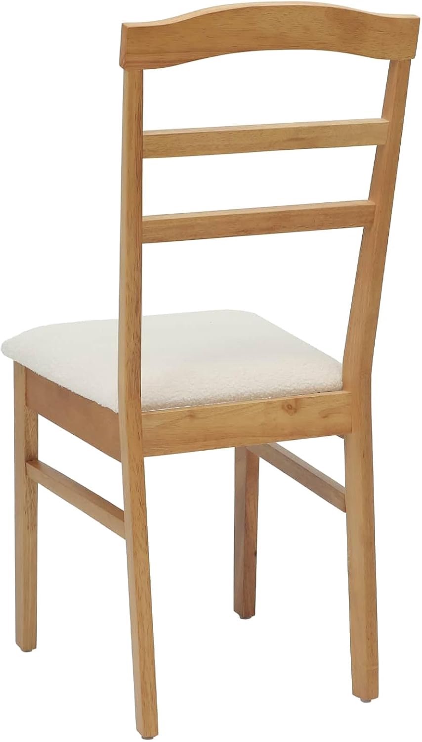 Vintage eetkamerstoelen, set van 2 stuks, van massief rubberhout met gelakte afwerking en zitkussen, klassiek design voor eetkamer, keuken of werkkamer — afbeelding 5