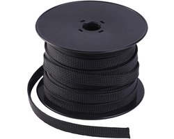 Keco 100ft - 1" PET uitbreidbare gevlochten kabelhoes - draadhuls voor audio-video en andere kabel voor thuisapparaten Automotive draad - zwart