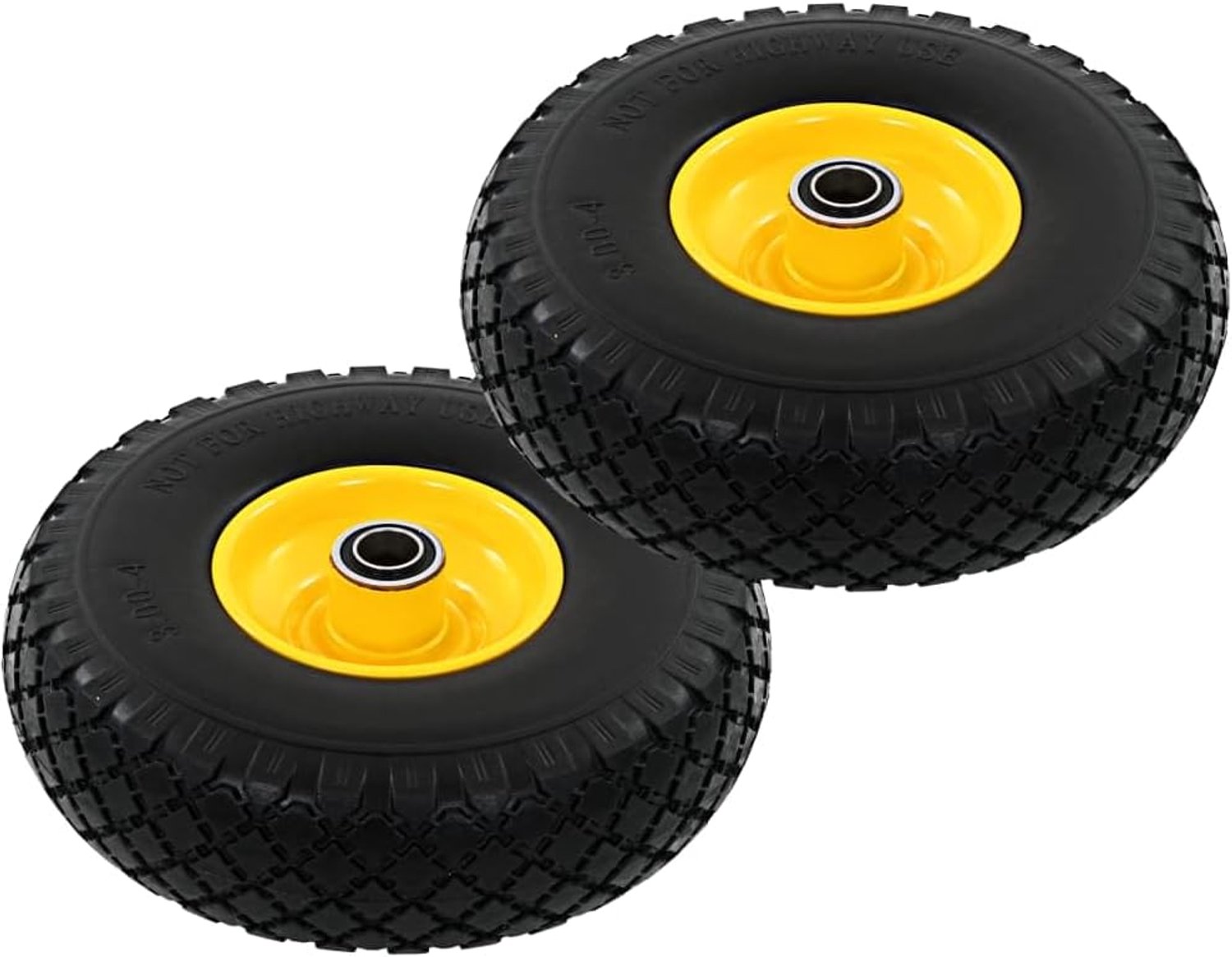 steekwagenwielen, set van 2, 3.00-4, lekvrije massief rubberen banden, 260 x 85 mm, bolderkar, reservewielen van PU met metalen velg, 20 mm asgat