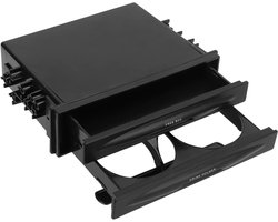 2 in 1 Autoradio Opbergdoos, Fydun Multifunctioneel ABS Universeel 1DIN 2-laags Zwarte Bekerhouder Enkele Din Bekerhouder voor Het Verzamelen van Items