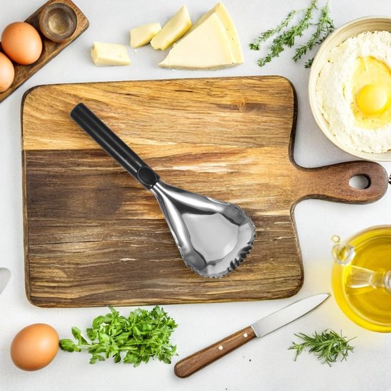 2 Stuks Delige Rvs Pompoenschraper Fruitkernverwijderaar Handmatige Schep met Efficiënte Zaadseparatie Keukengereedschap voor Pompoen Komkommer Zwart — afbeelding 2