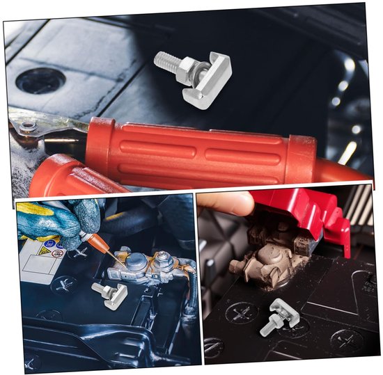 6stuks Rvs T-bolt Bevestigingsset Voor Vervanging Van Accuklemmen Duurzame Eenvoudige Installatie Betrouwbare Stabliteit Voor Auto Batterij Terminals Universele Auto Accessoires — afbeelding 4
