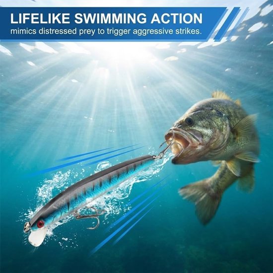 Set van 4 Realistische Spinners en Swimbaits voor Snoek, Baars en Zeevissen - Perfecte Visserscadeau voor Enthousiastelingen — afbeelding 4