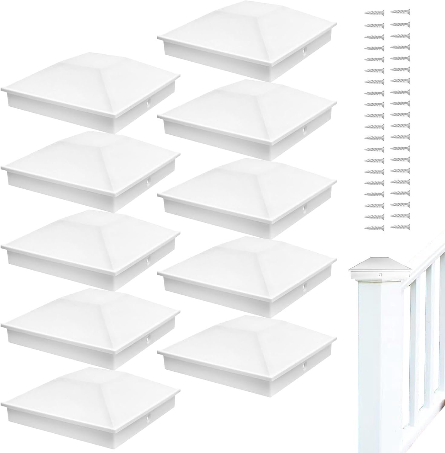 Fence Post Tops Baluster Finish Cap, bescherming voor de buitenzuil, decoratief bord voor terras en terras, sierlijst voor buiten, dekset