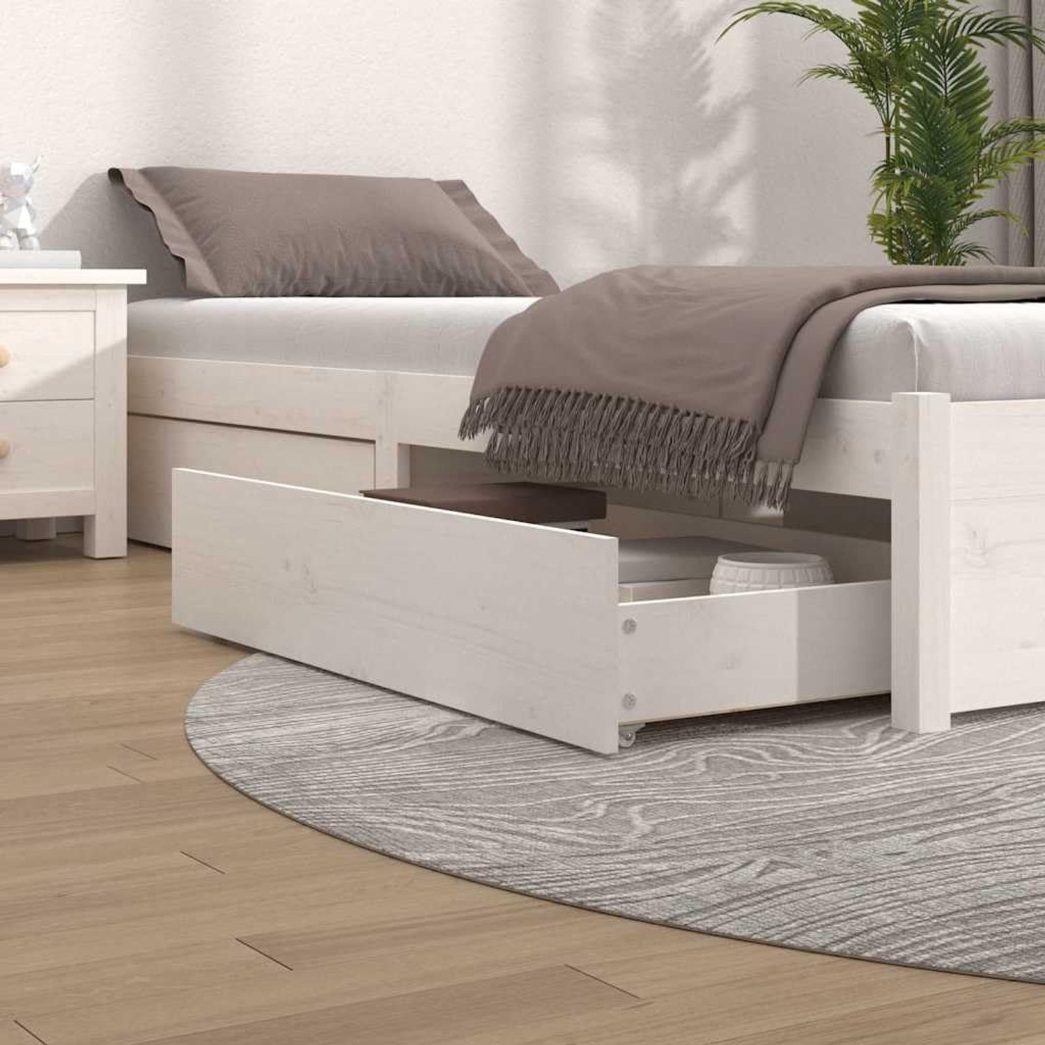 Bedladen 4 STK. Massief hout grenen opbergruimte uitschuifbaar