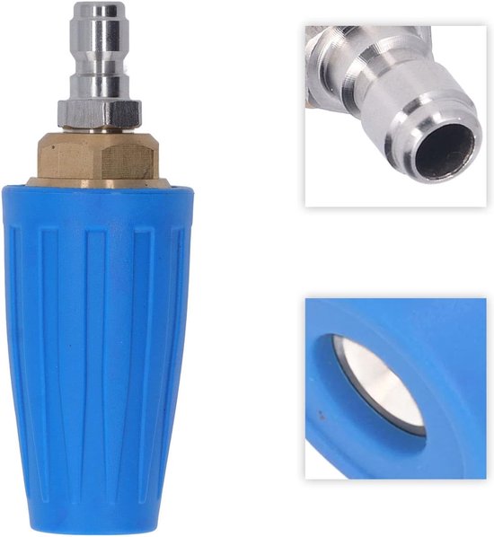 Hogedrukreiniger, efficiënt turbomondstuk van messing, roestvrij staal, keramiek, 3600 psi, 3,0 GPM, 1/4 inch, voor professionele reiniging — afbeelding 2