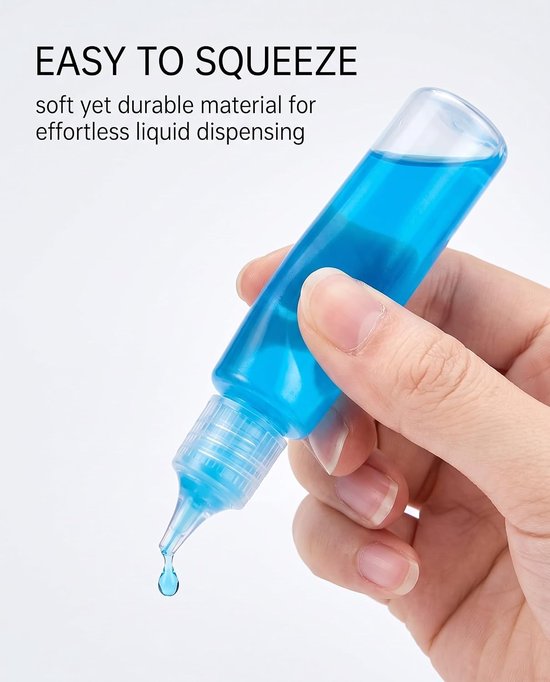 9 stuks druppelflessen, lege flessen voor vloeistoffen, 10/15/30 ml flessen, druppelflessen van kunststof, draagbaar, comprimeerbare druppelflessen voor vloeibare monsters — afbeelding 4
