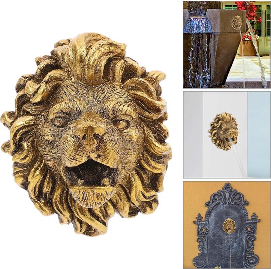 2 Stuks Muurbevestigde Leeuwenkop Fonteinuitlaat Decoratieve Tuin Waterspuiter van Eenvoudig Te Monteren Waterornament voor Vijvers Patio Achtertuin — afbeelding 5