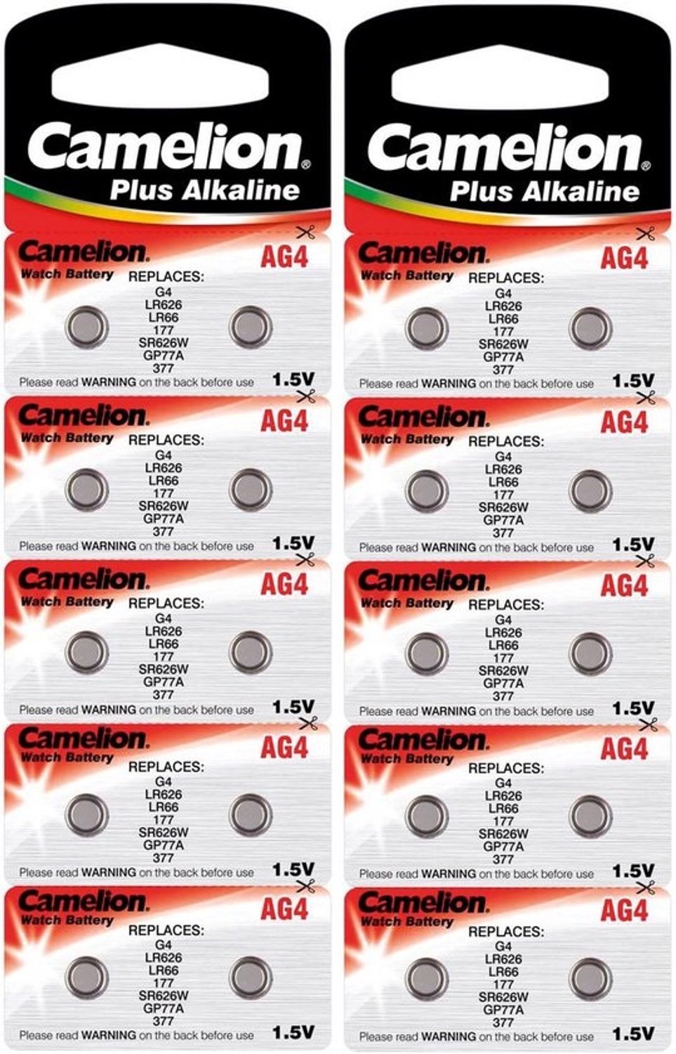 Alkaline-knoopcelbatterijen AG4 LR66 LR626 377 - Set van 20 stuks
