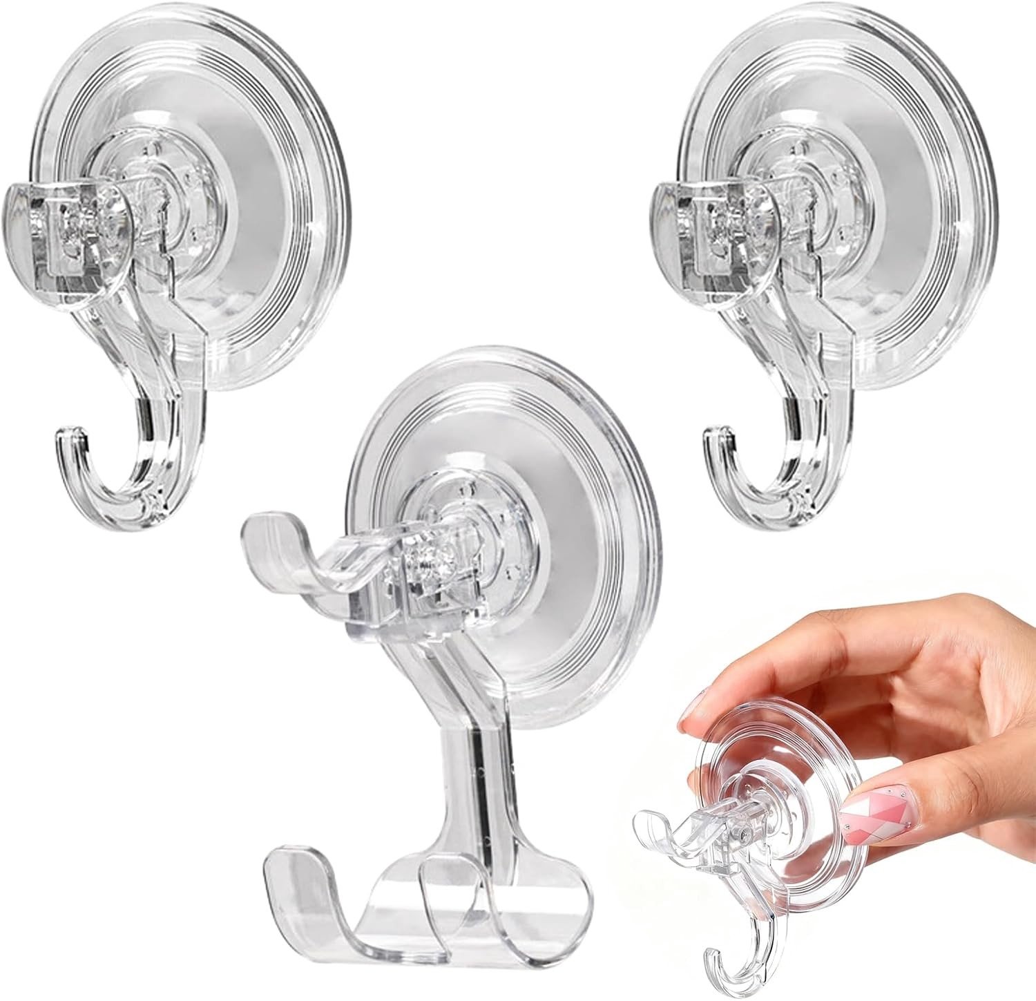Set van 3 Herbruikbare Zuignappen - Extra Sterke Zuignappen voor Ramen, Badkamer en Keuken - Waterdicht tot 5 kg, Ideaal voor Glazen en Douchegebruik