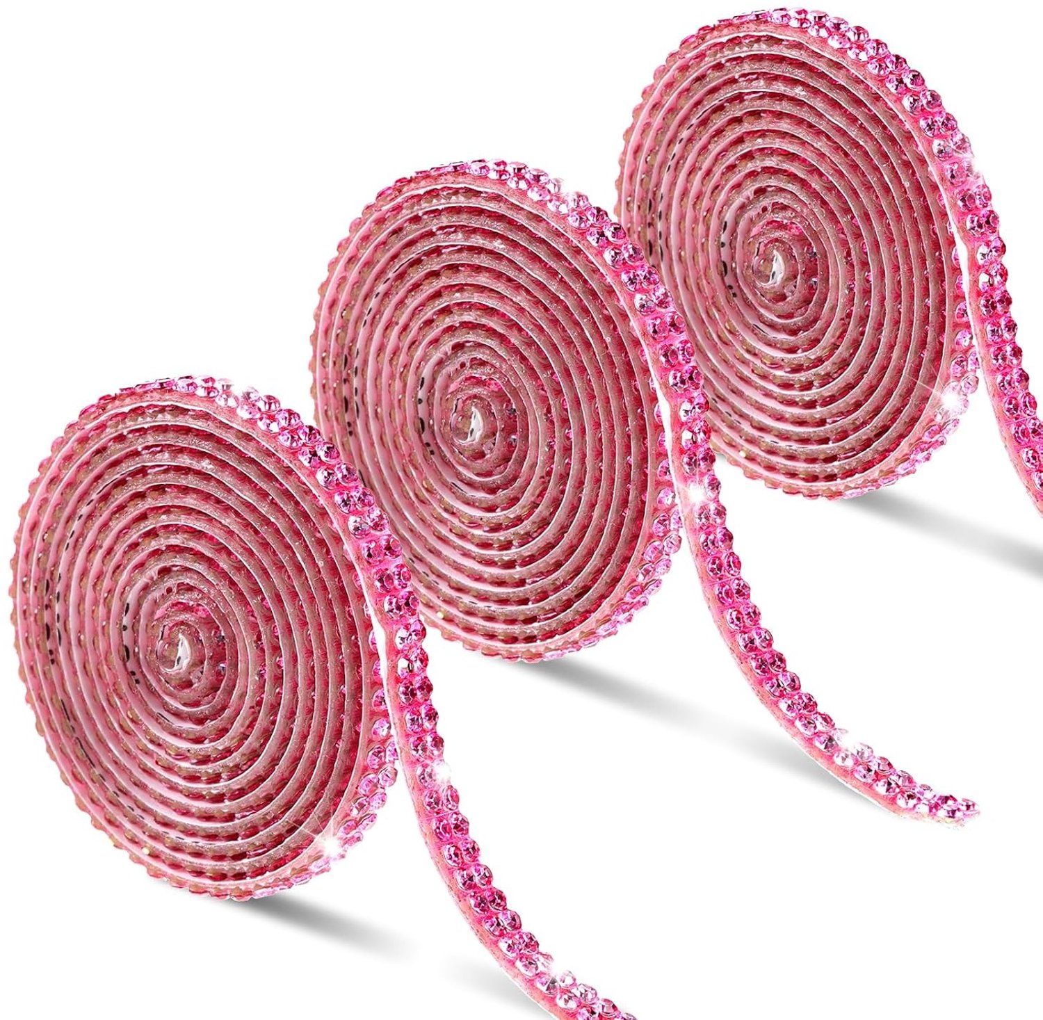 3 Rollen Hechtrhinestone Tape voor Creatieve Projecten, Stof, Auto's, Schoenen en Huisdecoratie - 0,9m