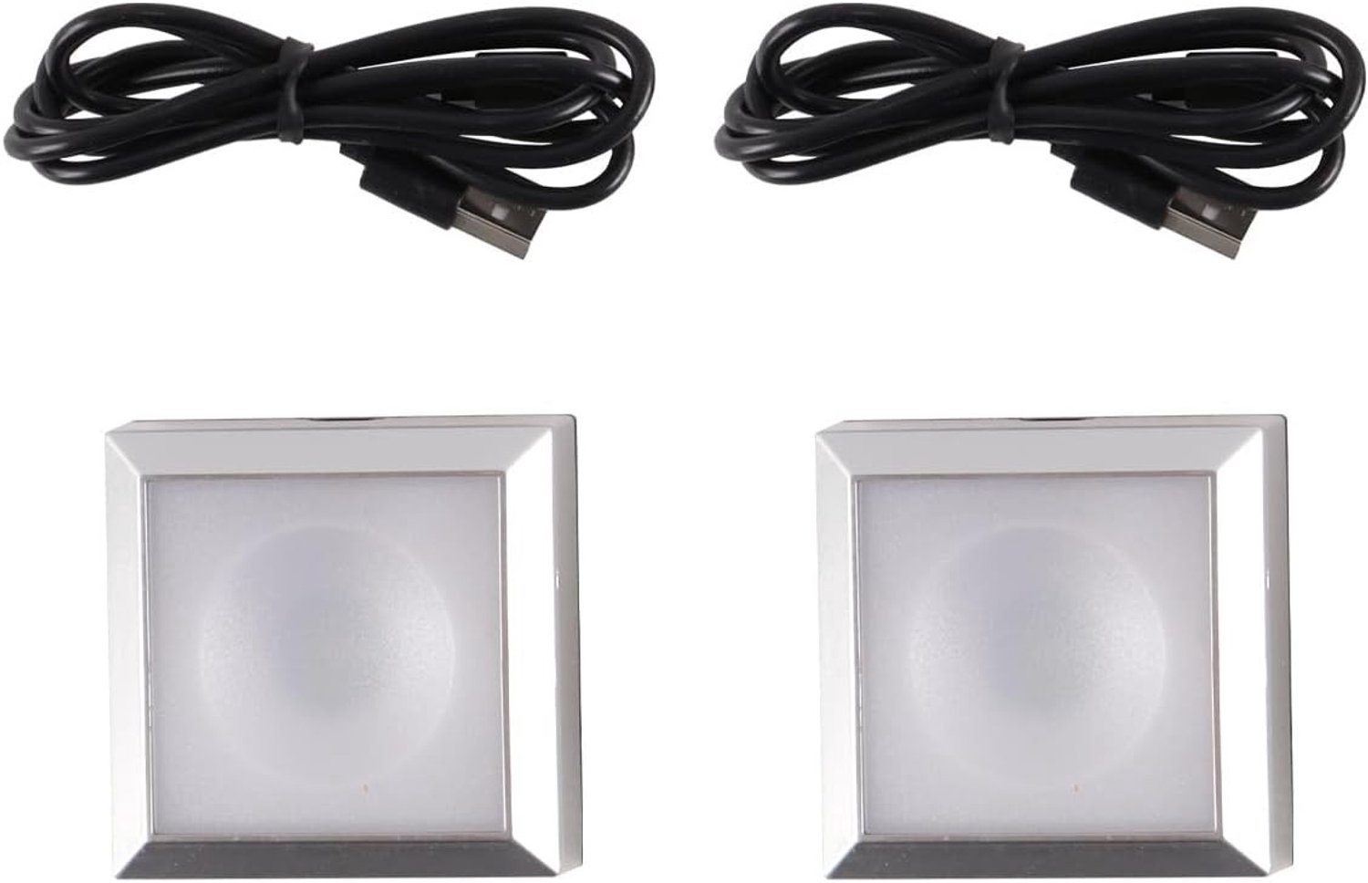 Set van 2 vierkante lichtarmaturen met aanraakschakelaar en 6 kleuren voor kristal displays