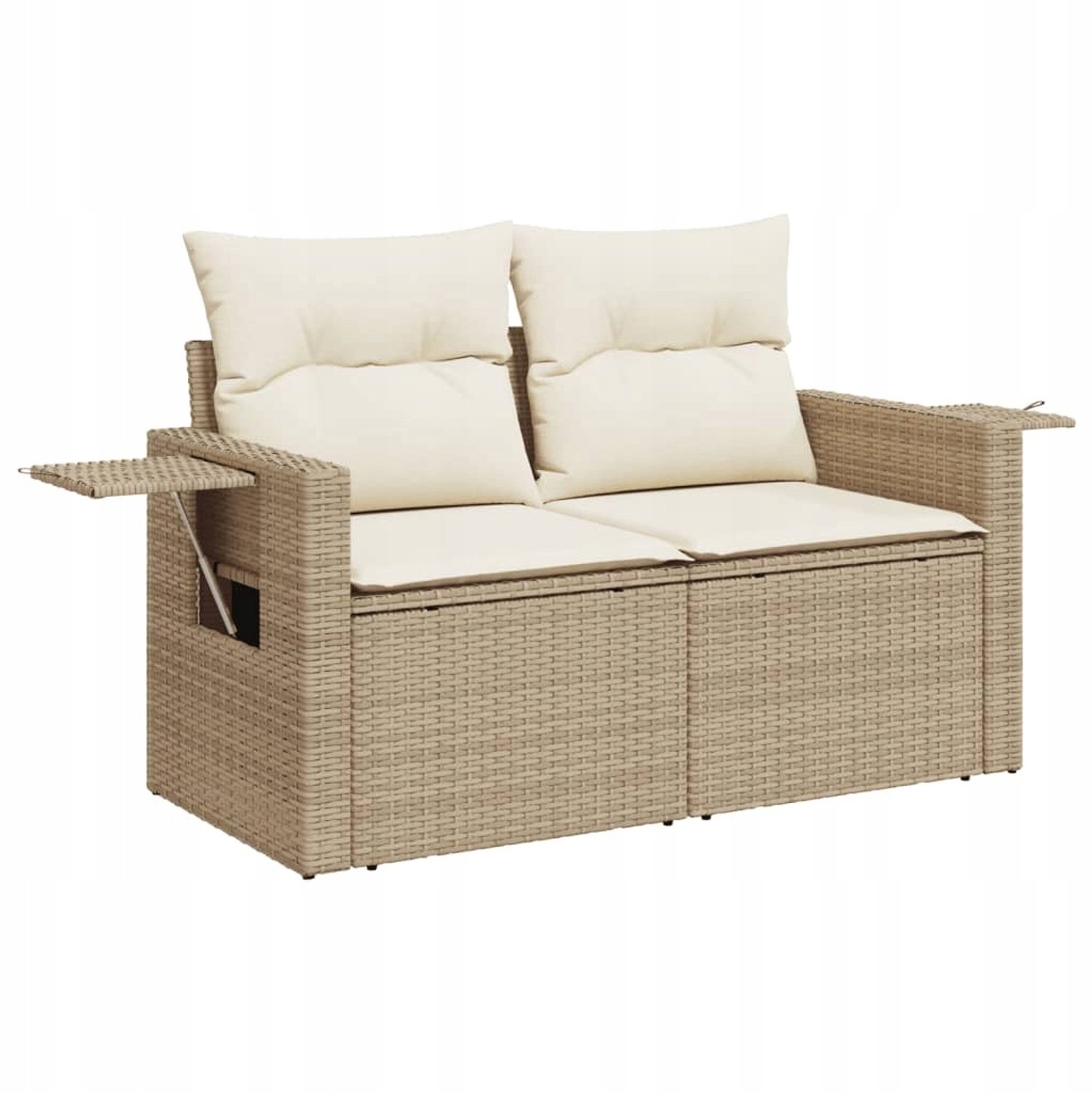Comfortabele 2-zits rotan tuinstoel met bijzettafel