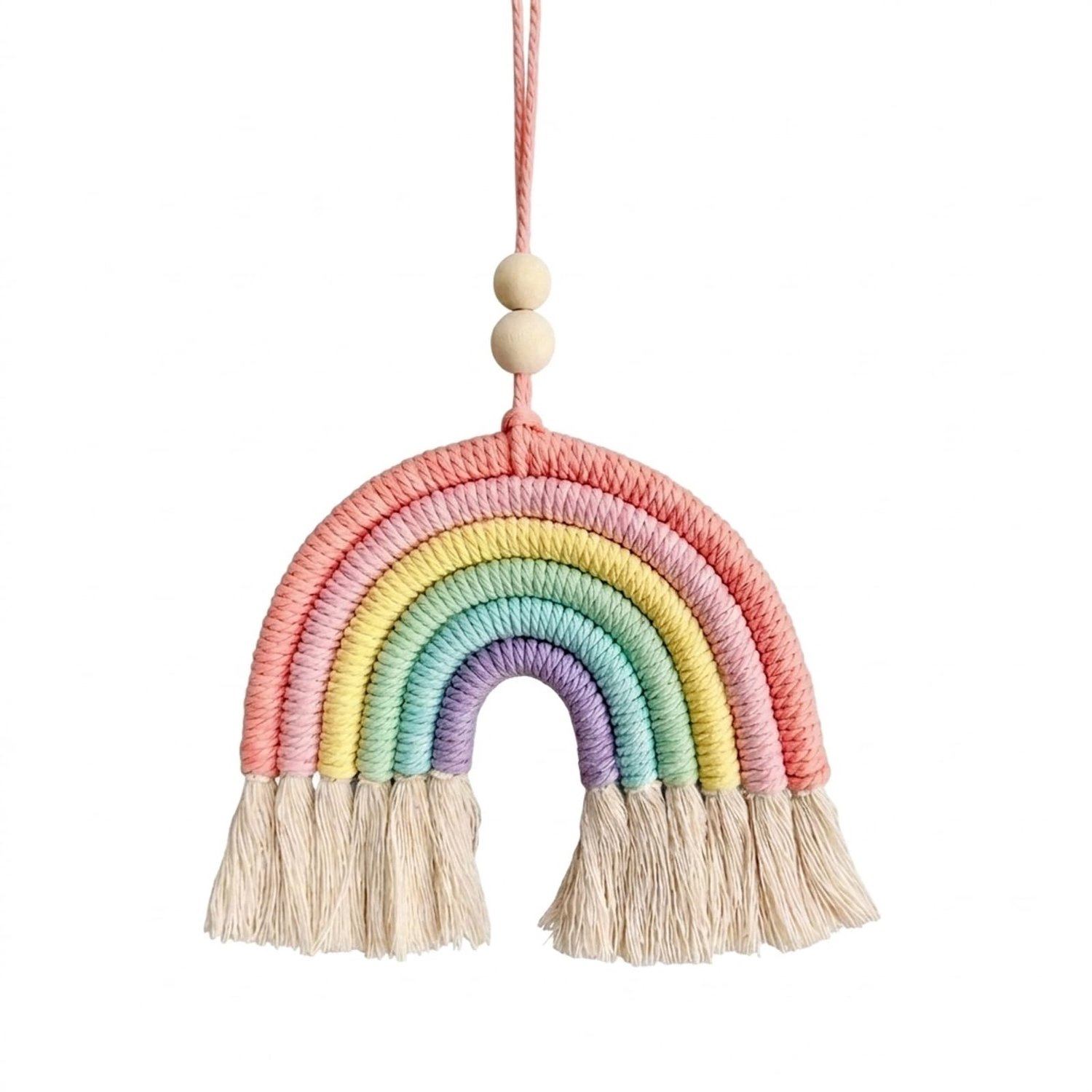 Rayakt Boho regenboog wandtapijt, handgeweven wandtapijt, macramé wandbehang voor kinderkamer, kleurrijke regenboogdecoratie, macramédecoratie voor ba