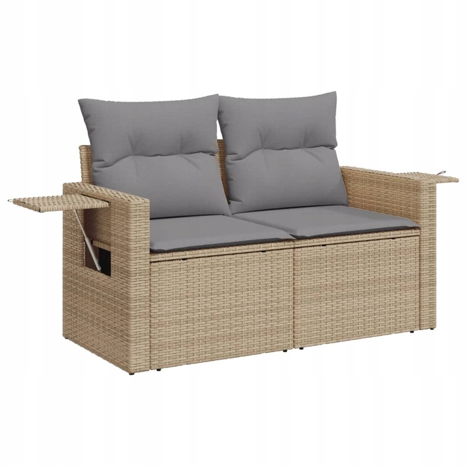 Comfortabele 2-zits tuinbank met opbergruimte en bijzettafel